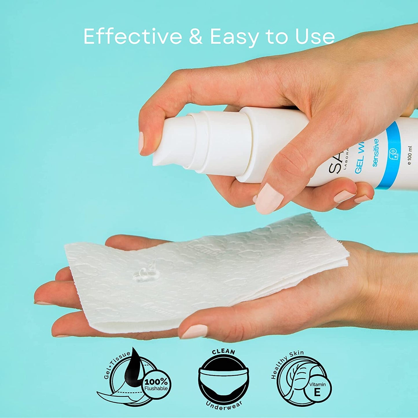 Enriched with Vitamin E - Upgrade Your Regular Tissue for Pristine Clean & Comfort - Septic Safe, Unscented, Gel Wipe, 3.4 oz