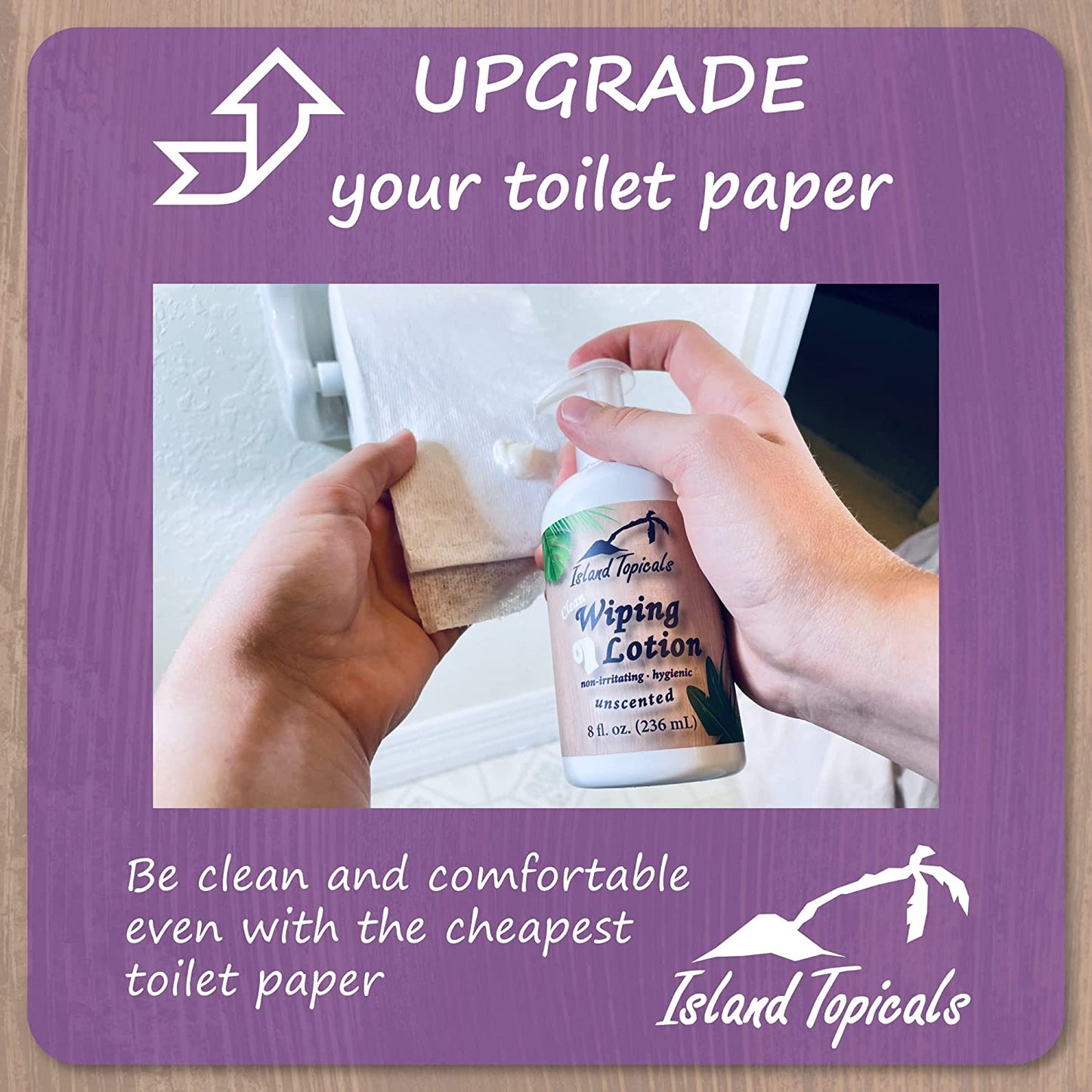 Island Topicals Wiping Lotion | Experience Clean | The Cleaner Way to use Toilet Paper